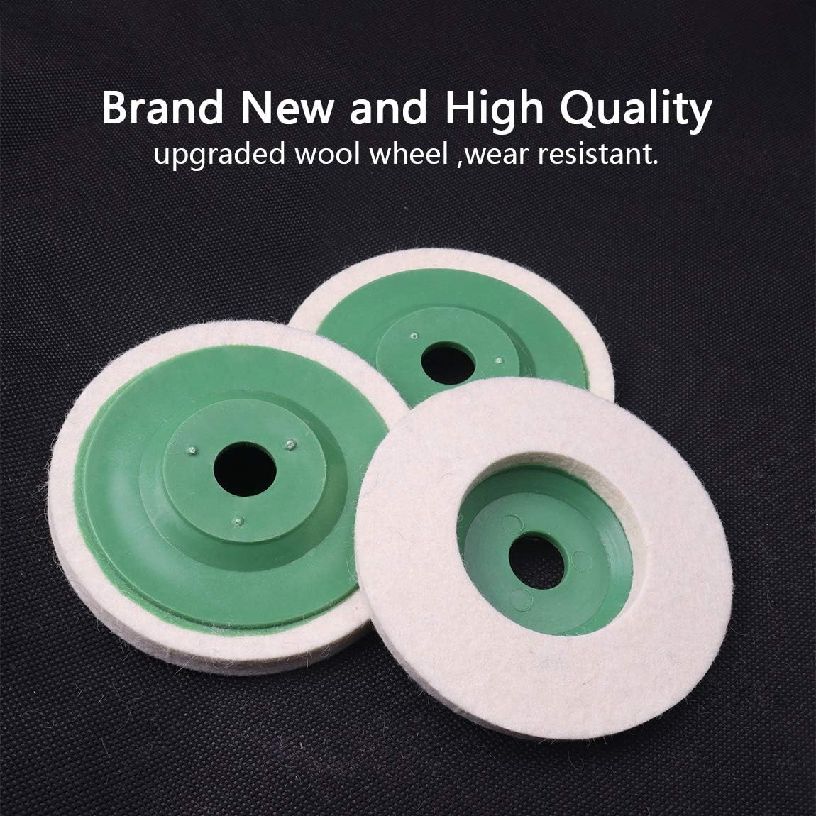 ATOPLEE Wool Polishing Wheel Disc,10pcs 98mm Dia Buffing Wheel for 4 Inch Angle Grinder,Wool Felt Polishing Wheel for Metal,Marble,Wood(Hole Diameter:16mm) - Image 5