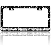 Mountains License Plate Frame Stainless Steel Beautiful Night Sky Mountain License Plate Holder For Front And Rear Car Tags Funny For Car Decoration Accessories With Screws 6.3 X 12.2 In For Women Men