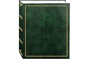PIONEER PHOTO ALBUMS Magnetic Self-Stick 3-Ring Photo Album 100 Pages (50 Sheets), Hunter Green