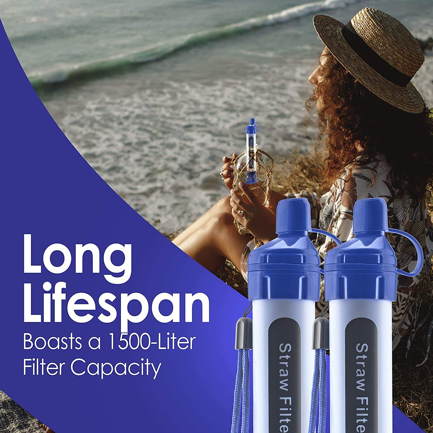 4 Pack Water Filter Straw - Water Purifying Device - Portable Personal Water Filtration Survival - for Emergency Kits Outdoor Activities and Hiking - Water Filter Camping Travel Survival Backpacking: Industrial & Scientific
