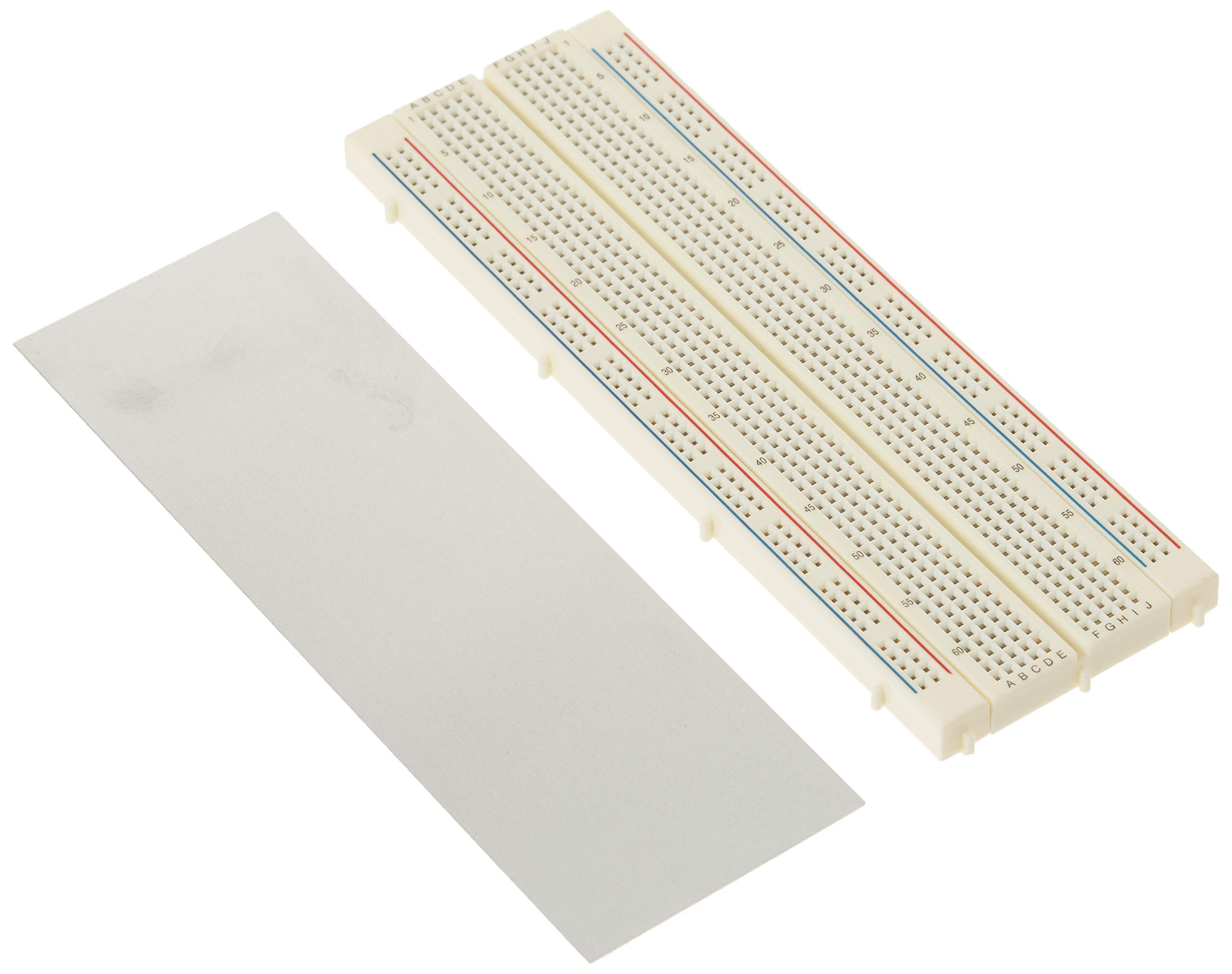 Jameco Valuepro 830-Point Solderless Breadboard, 6.5" x 2.125", 0.1" spread, Ideal for Prototyping and Classroom Projects - WBU-202-R