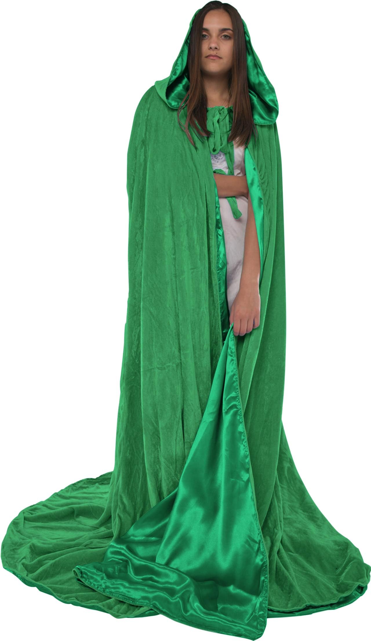 Fully Lined Velvet Cloak Medieval Renaissance Hooded Cape Adult Cosplay Wedding