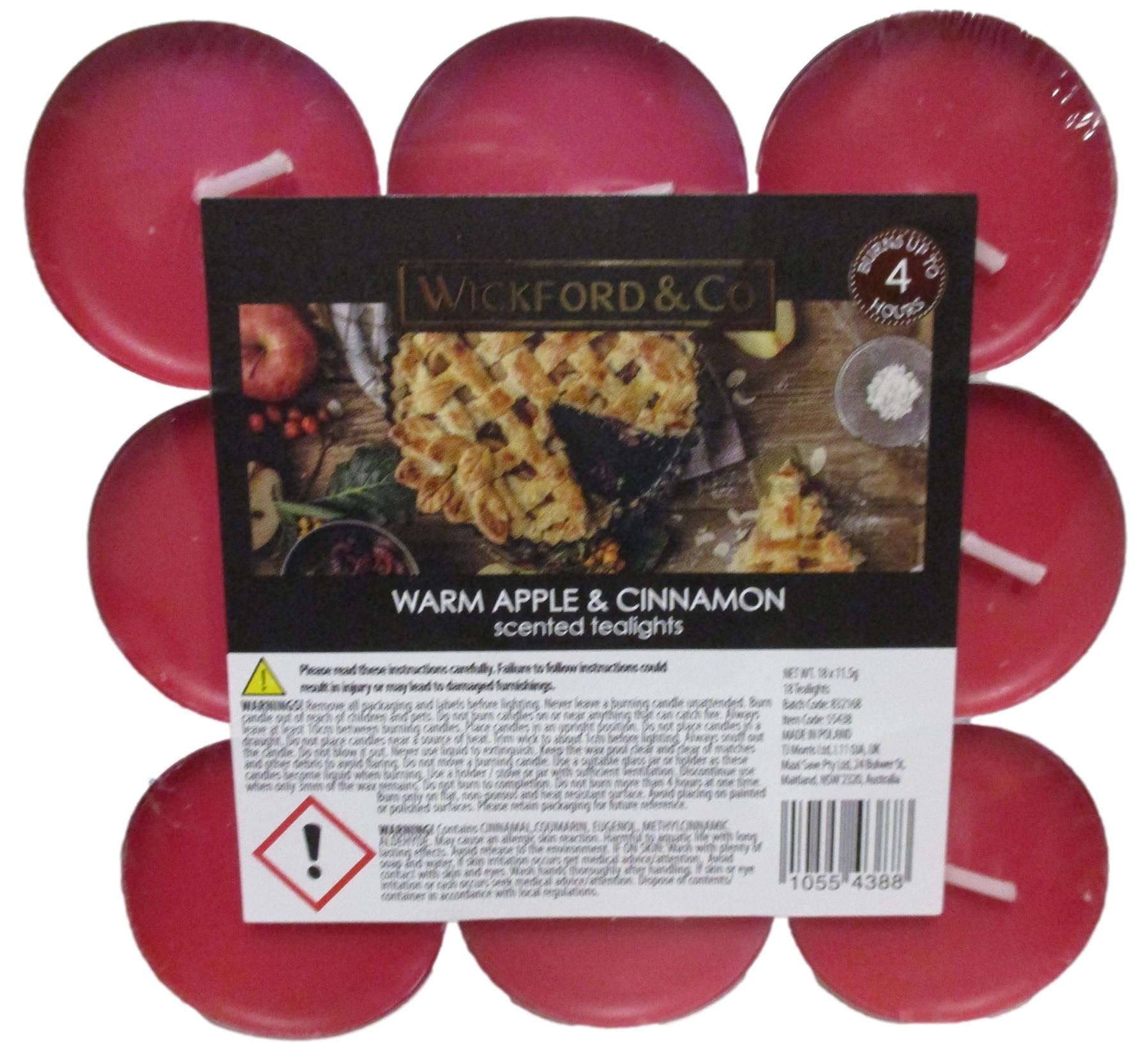 WICKFORD & CO CANDLE Warm Apple & Cinnamon 18 tea lights tealights