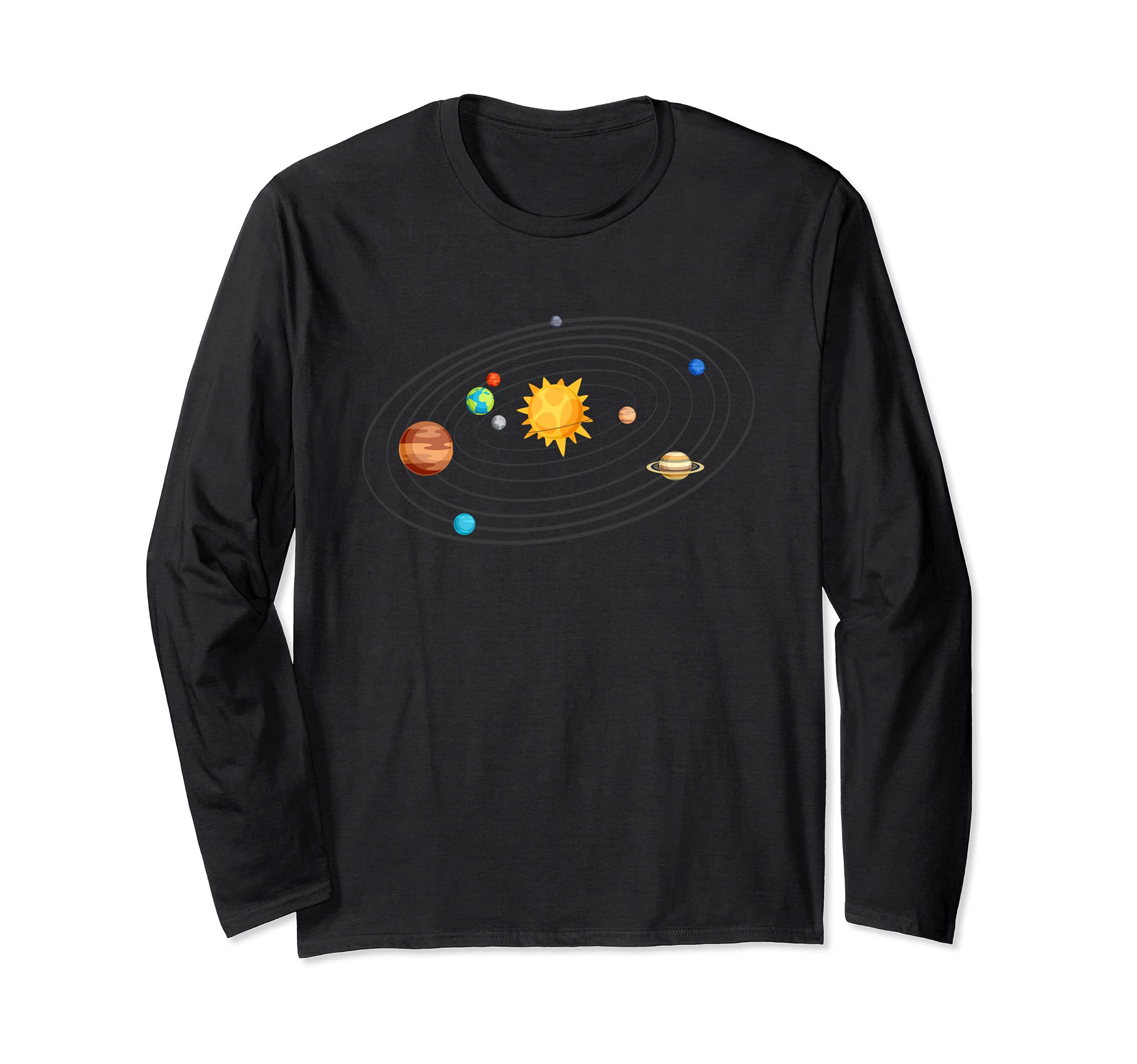 Solar System Planets Orbit Universe Galaxy Astronomy Long Sleeve T-Shirt