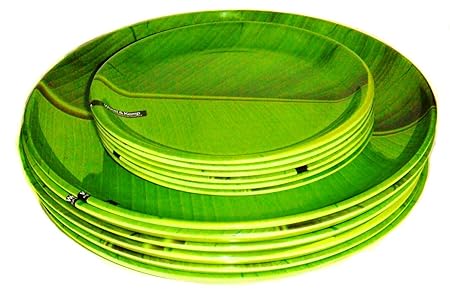 Smart Dinning Banana Leaf Pack of 12 plate Set Dinner set Limited Edition