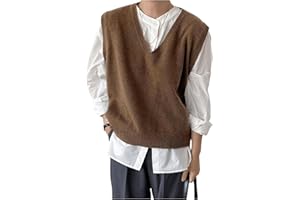 SHENHE Men's V Neck Sleeveless Plain Soft Sweater Vest Pullover Preppy Top