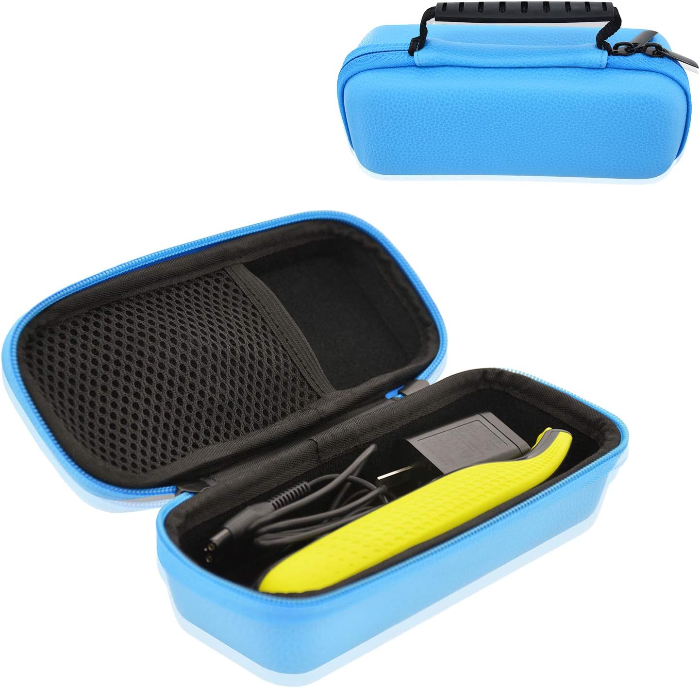 Philips Norelco OneBlade Trimmer Shaver Case, ACdream EVA Hard PU Leather Cover Case Travel Storage Organizer Carrying Bag for Philips Norelco One Blade, QP2520/90 QP2520/70 QP2630/70, Sky Blue
