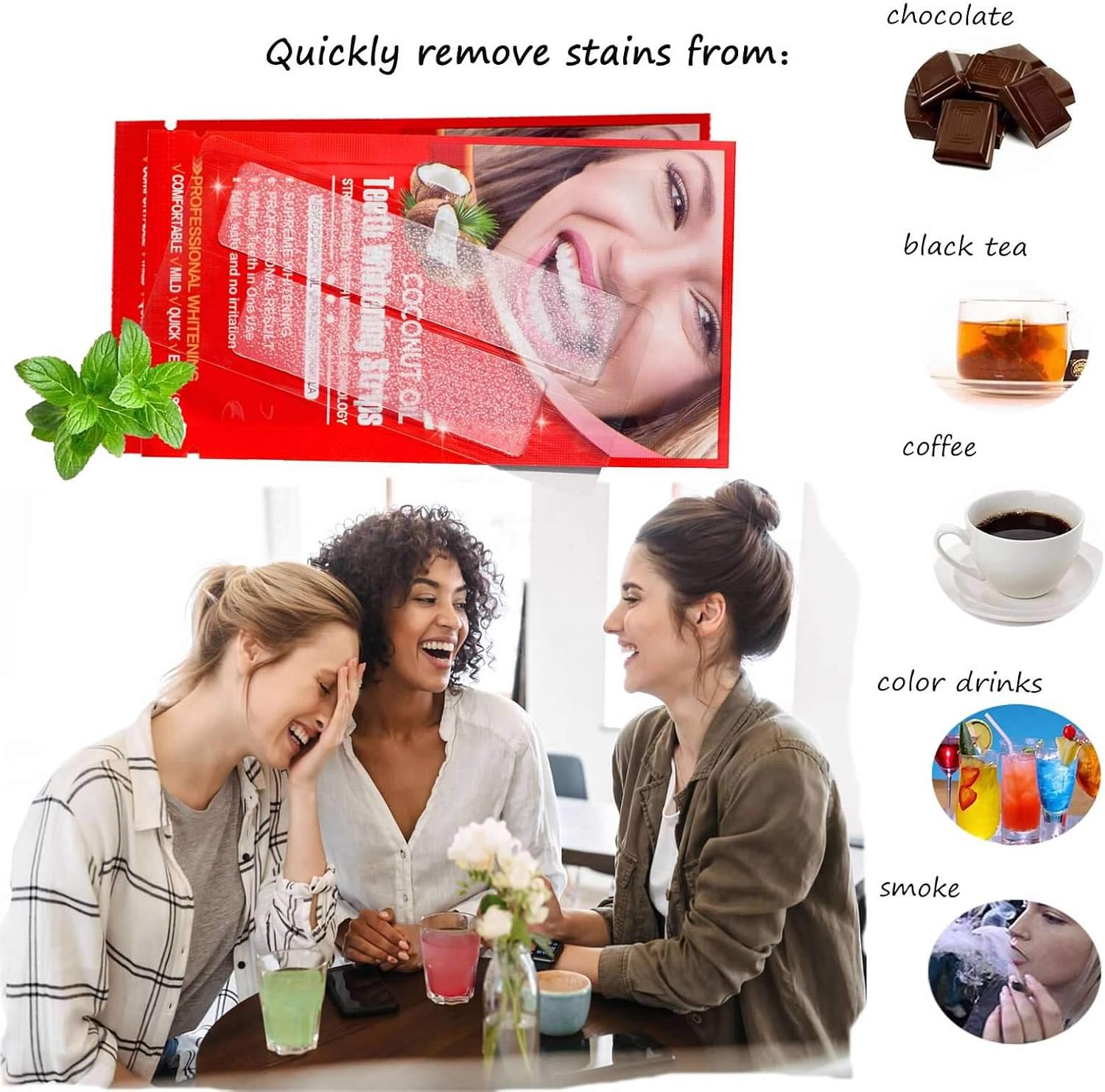Senyum Teeth Whitening Strips 14 Treatments Dentist for Sensitive Teeth, Whitener Strips (14 for Upper 14 for Lower）: Health & Personal Care
