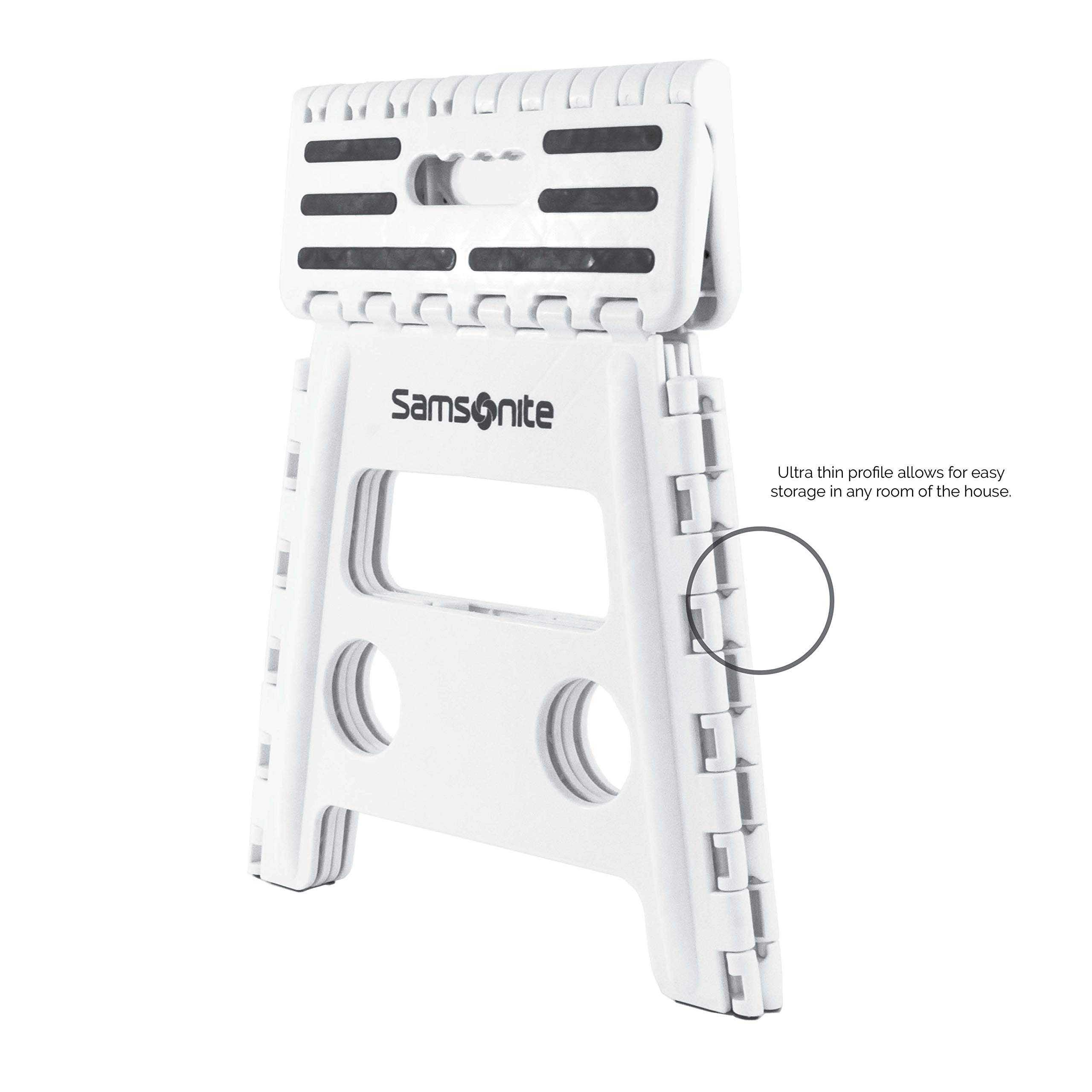 Samsonite Folding Step Stool In Aqua/Teal 13" High Double Handle