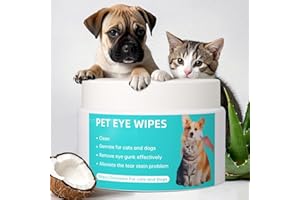 EFFVES Pet Eye Wipes for Dogs & Cats, Tear Stain Remover Dog Wipes for Discharge & Crust, Cat Eye Cleaning Wipes for Face & Eyelids, 100 Hypoallergenic Wipes with Wrinkle Care (Better with Dog Eye Drops)