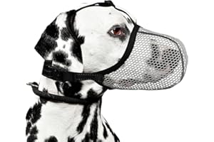 JOYPAWS Dog Muzzle, Breathable Soft Muzzle for Medium to Large Dogs to Anti & Prevent Barking Biting Chewing, Reflective & Adjustable Basket Muzzle with Air Mesh for Beagle Grey L