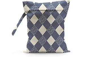 Pykfrhh Wet Bag Waterproof Reusable Wet Dry Bag for Beach, Travel, Pool, Gym Bag for Swimsuits, Wet Clothes, Cloth Diapers, Washable Wet Bags for Baby, Ocean Waves Decor Japanese Wave Art Print