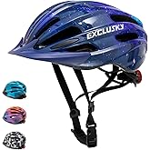 Exclusky Kids Bike Helmet with LED Light – Adjustable Multi-Sport Youth Helmet for Boys & Girls, Ages 5-12, Fits 50-57cm, Cycling Safety Gear