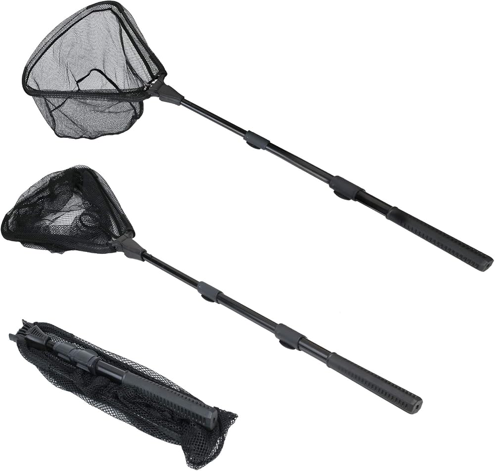 RESTCLOUD Fishing Landing Net with Telescoping Pole 23.6-63 in 16 in hoop