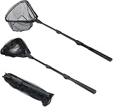 RESTCLOUD Fishing Landing Net with Telescoping Pole 23.6-63 in 16 in hoop