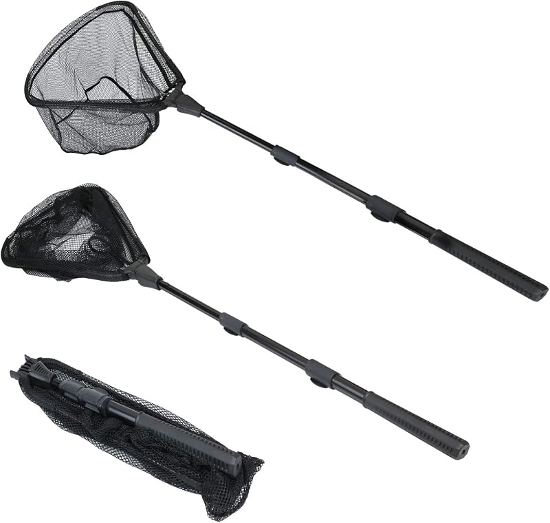 RESTCLOUD Fishing Landing Net with Telescoping Pole 23.6-63 in 16 in hoop