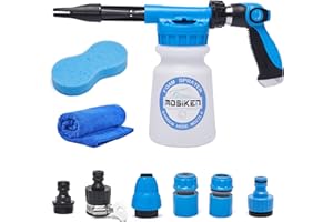 MOSIKEN Blue Car Wash Foam Gun Sprayer Kit with Sponge & Towel, Snow Foam Blaster for Car & Garden Cleaning