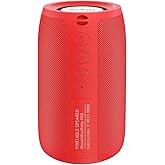 Bluetooth Speaker,MusiBaby Wireless,Outdoor, Waterproof,Portable Speaker,Dual Pairing, Bluetooth 5.0,Loud Stereo,Booming Bass,24H Playtime for Home&Party,Gifts(Pure Red)