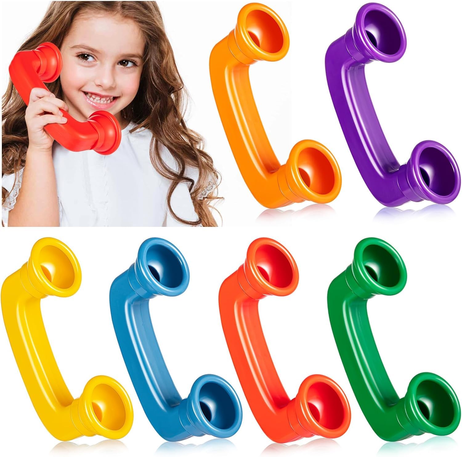 6 Colors Whisper Phones,Whisper Phones for Reading AIDS Fluent Pronunciation, Speech Therapy Toys to Improve Reading Comprehension and Pronunciation in Adults and Children