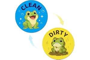 2pcs Funny Frog Dirty Clean Dishwasher Magnet, Double Sided Reversible Flip Magnet for Dishwashers Refrigerators & Laundry Ro