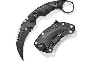 Ccanku C1691N Fixed Blade Knife,D2 Steel Nylon Fiberglass Handle Outdoor Claw Knife for Survival, Hiking, Camping with Kydex Sheaths(Black)