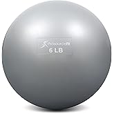 ProsourceFit Weighted Toning Exercise Balls for Pilates, Yoga, Strength Training and Physical Therapy, 2 lb to 8 lb, Color Co