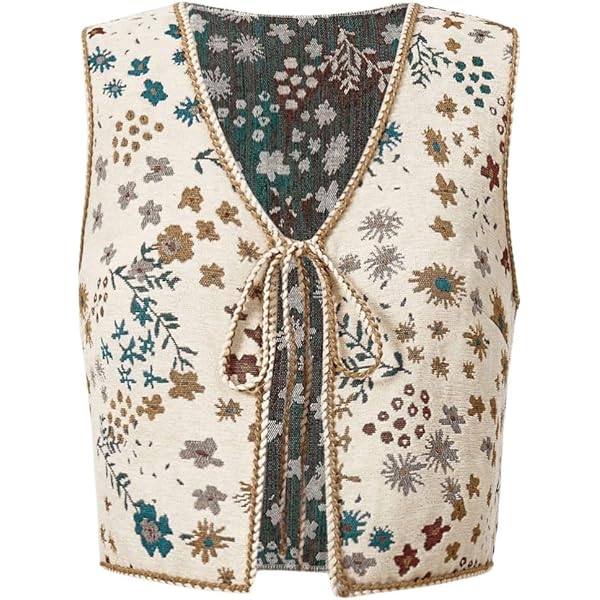 トップス Check Pattern Design Fur Western Vest CIDER Womens Vest Western Outfit V Neck Sleeveless Cropped