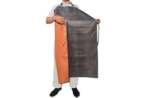 Tiwerlfe Thick Waterproof Rubber Apron, Puncture & Chemical Resistant Adjustable Long Bib for Butcher/Lab/Gardening/Pet Groom