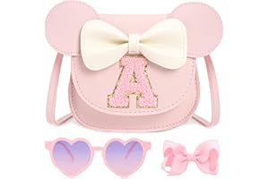 PRLINJSK Toddler Purse for Girls Birthday Gift, Little Girls Purse Kids Wallet Mouse Crossbody Bag Gift Set