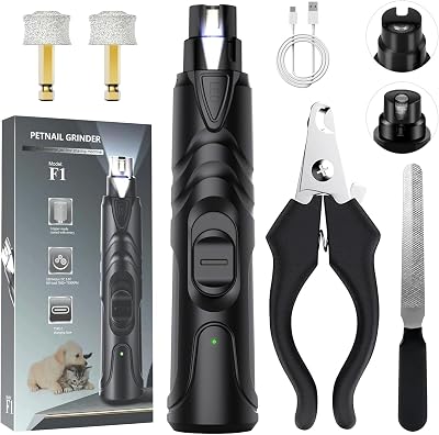 OWill Dog Nail Grinders with LED Light, 2 Speeds, Rechargeable, Quiet