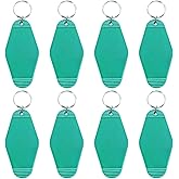 PPhtony 8PCS Motel Keychain Blank Hotel Key Tags Holder for Bagpacks Car Keys Resin Vinyl Printing Engraving DIY Crafts Gifts