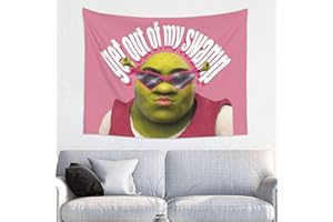 LWIEF Funny Meme Tapestries Shrek Pink Tapestry 30x40in Get Out Of My Swamp Tapestry Wall Hanging Art Poster For Bedroom Living Room