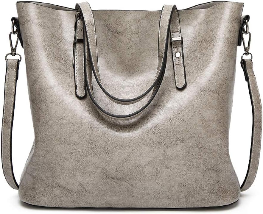 Women's Crossbody Oil Wax Handbag Shoulder Bag Large Capacity Tote Bag