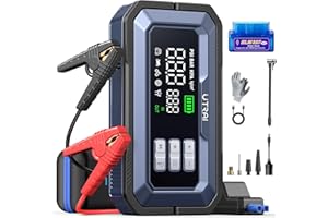 UTRAI Car Battery Booster Jump Starter with Air Compressor, 7000A 150PSI Car Booster Pack/Jump Starter (All Gas/12L Diesel), 