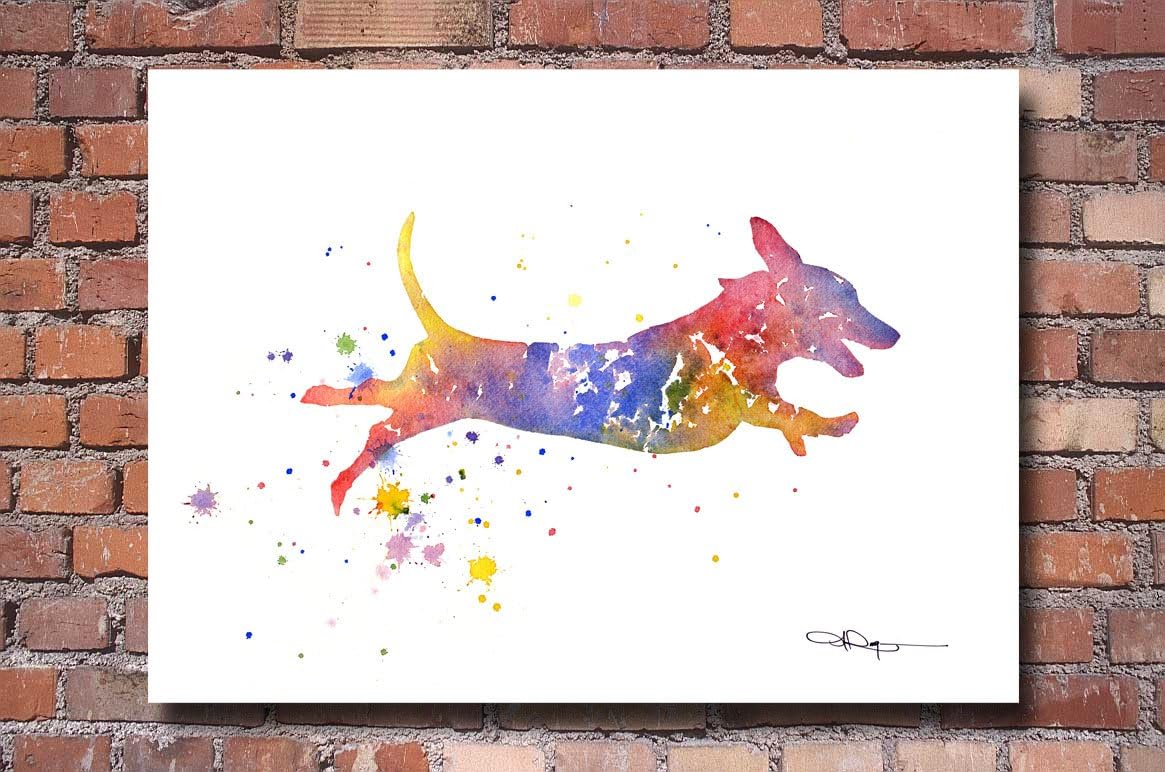 abstract dachshund painting