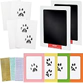 Tuhangcc Paw Print Clean Touch Ink Pad Kit for Dogs and Cats, Pet Owner Keepsake, Inkless Paw and Nose Print Impression Set with Colorful Photo Frames and DIY Gifts(2Pack Fashion Assortment)