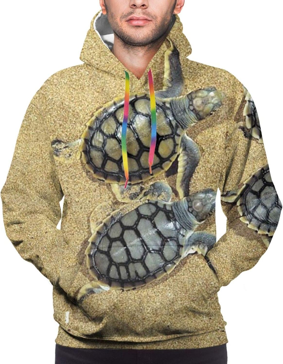 Mens Little Turtle Pullover Sweatshirt, Handsome Sweatshirts Hoody