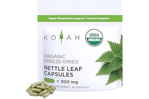 KOYAH - Organic Stinging Nettle Leaf Capsules – Freeze-Dried – 300 mg (2,400 mg Fresh) Upper Respiratory Support & Immune Support - 60 Capsules