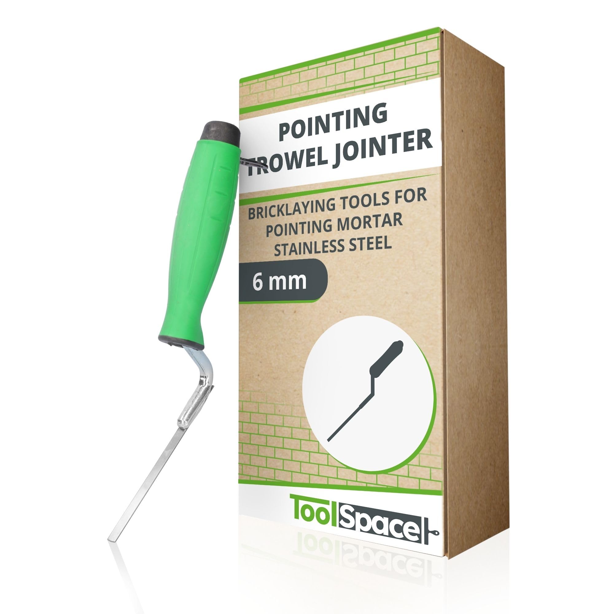 ToolSpace | Jointing trowel 6 mm - Stainless steel trowel for joints and mortar, Ergonomic handle, For renovation and masonry work, For construction, renovation, repairs