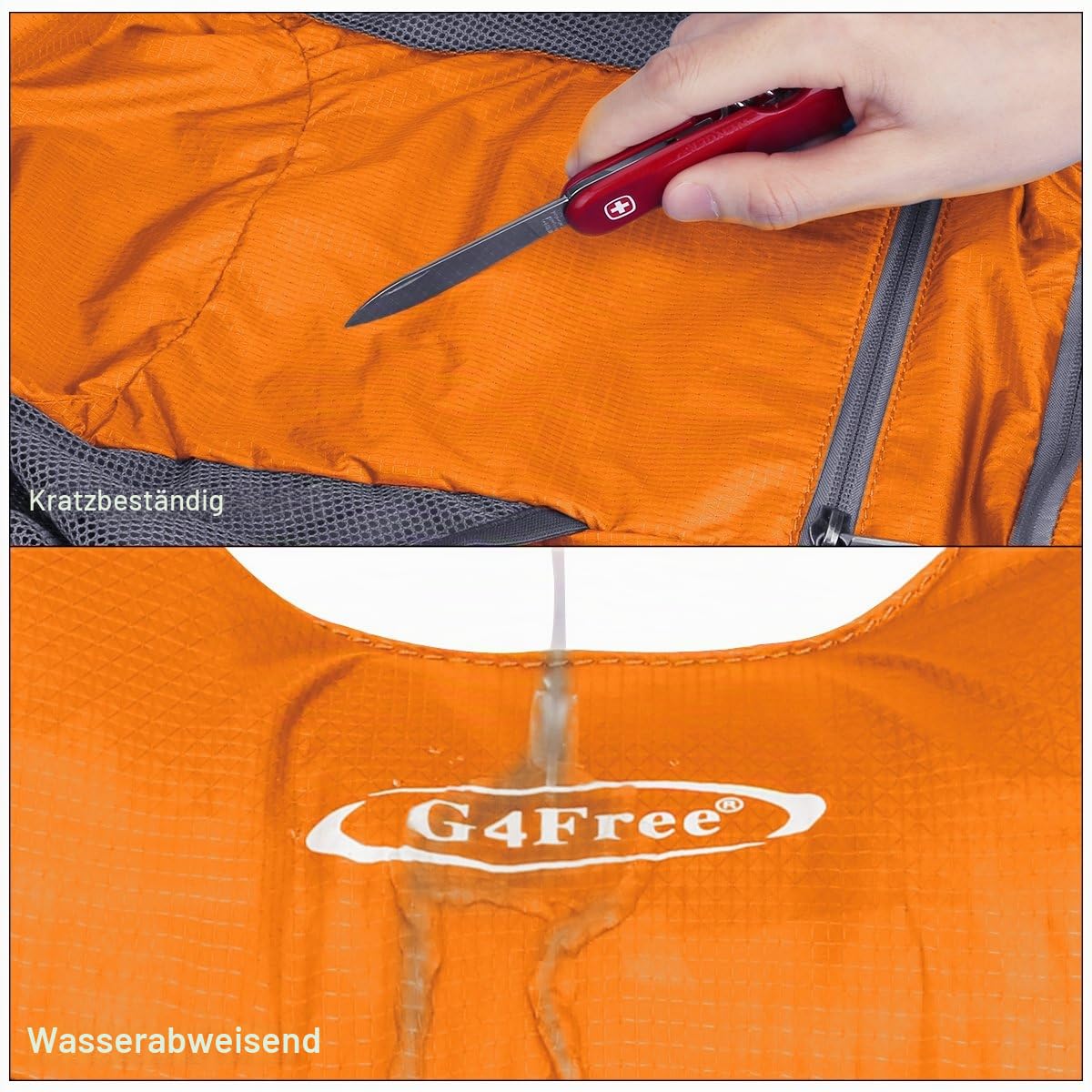 G4Free Faltbarer Rucksack Leichter Tagesrucksack Klein 200g Unisex Packbarer Reiserucksack Wanderrucksack für Wandern Fahrrad 5