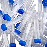 Ackers Conical Centrifuge Tubes 15mL, 100 Pcs Sterile Plastic Test Tubes with Screw Caps, Polypropylene Container with Graduated and Write-on Spot, Non-Pyrogenic, DN/RNase Free