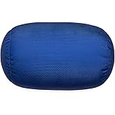 Focustree Squish Bean Bed Microbead Pillow Bolster Tube Body Pillow Smooth Cool Touch Fabric Neck & Back Support Throw Travel Pillow Fun Colors (Navy Blue)