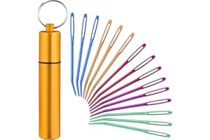UzecPk 15Pcs Yarn Needles, Tapestry Needle Darning Needle Large Eye for Crochet, Darning Needles for Crochet Accessories with Aluminum Storage Tube