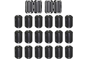 Didamx 20Pcs 13mm Black Clip-on Ferrite Ring Core RFI EMI Noise Suppressor Anti-Interference Cable Clip for HDMI USB Cable Video Cable Power Cord