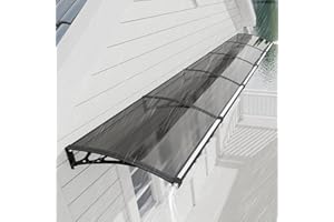 GGNEBAI Awning for Door Entrance 40x120 Inch, Polycarbonate Canopy Front Door Awnings Exterior with Separate Drainage, All-Weather UV, Rain & Snow Protection for Porch, Patio, Window, or Deck