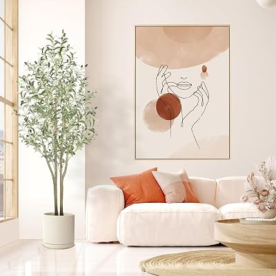 Alupssuc 5FT Olive Tree Artificial with White Pot Realistic Trunk Durable Leaves