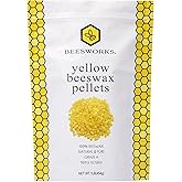 Beesworks Yellow Beeswax Pellets (1 lb) | 100% Pure, Cosmetic Grade, Triple-Filtered Beeswax for DIY Skin Care, Lip Balm, Lotion, and Candle Making