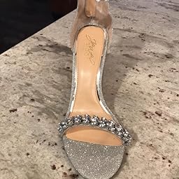 mayra champagne satin rhinestone ankle strap heels