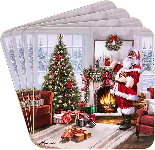 Cena X Natale.4 X Babbo Natale Babbo Decorazioni Albero Sughero Cena Cena Sottobicchieri Amazon It Giardino E Giardinaggio