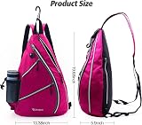 ZOEA Rose Red Pickleball Backpack Sling Bag with Fence Hook Water Bottle Holder view 2